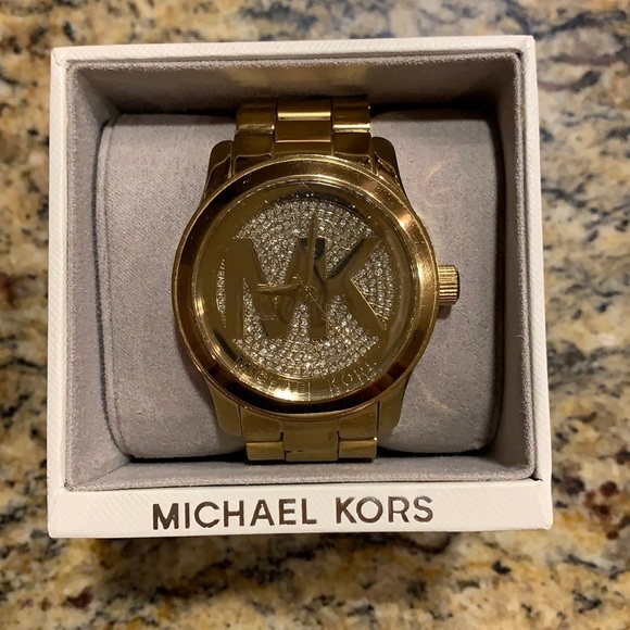 Michael Kors Runway Gold Dial Crystal 